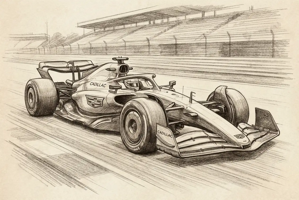 GM's Cadillac Unveils Inaugural Formula 1 Team Livery During Super Bowl